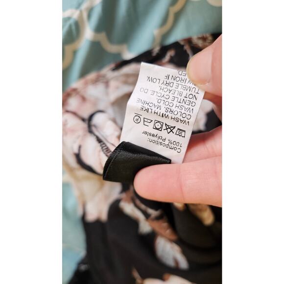 Shein Curve 4XL Black Floral Lace Sleeve Blouse Plus Size - Picture 6 of 11